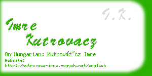 imre kutrovacz business card